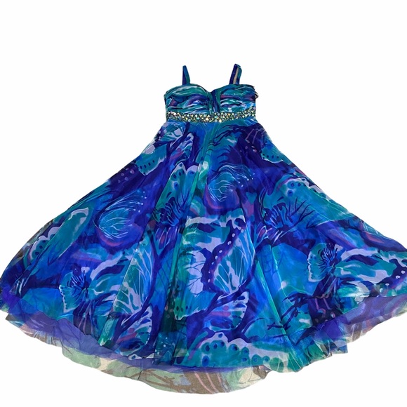 David & Johnny Butterfly Rhinestone Dress - Picture 2 of 6